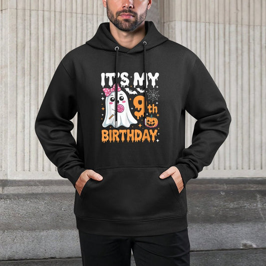 Its My 9th Birthday 9 Years Old Ghost Pumpkin Halloween Pilling-Resistant Hoodie