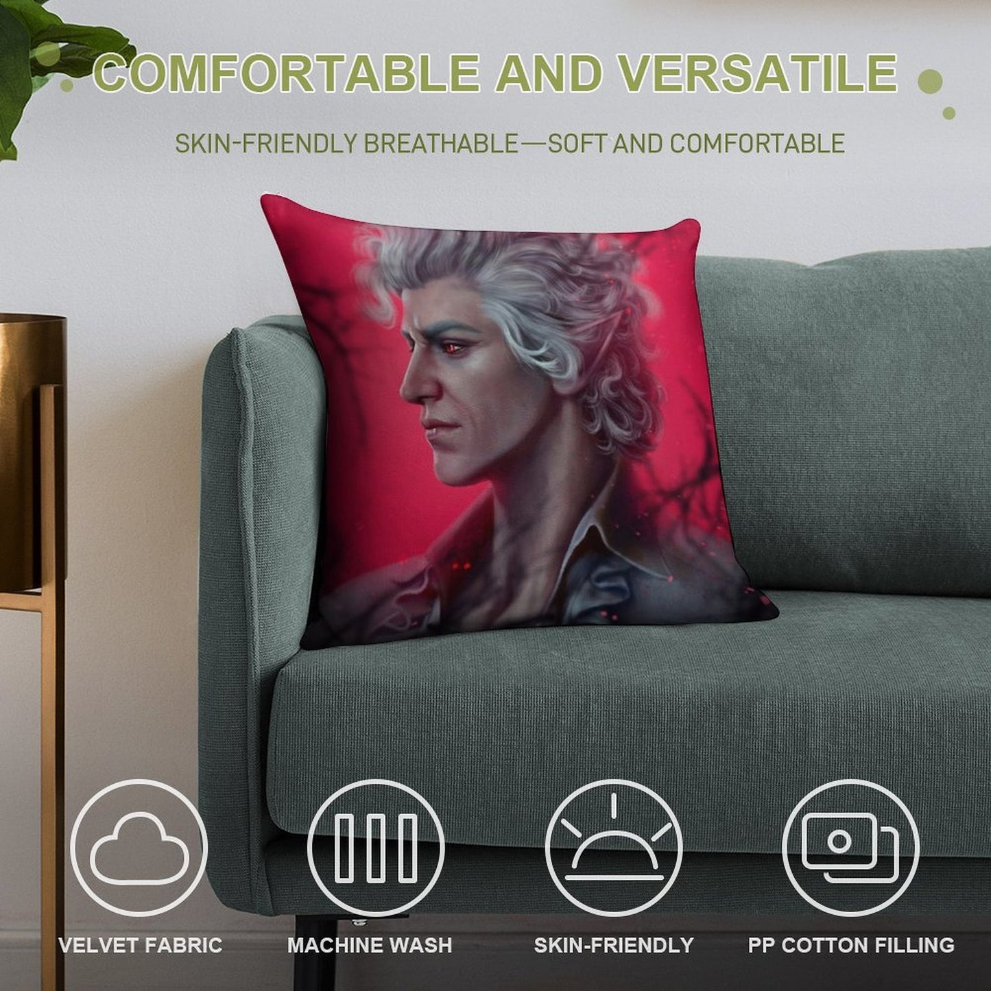 Astarion Soft Bedroom Essential Throw Pillow