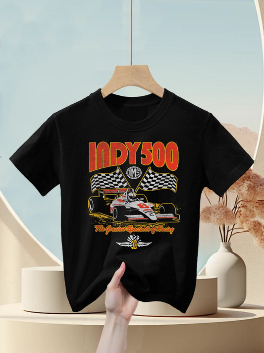Indy 500 The Greatest Spectacle In Racing Distressed Style Kids T-Shirt