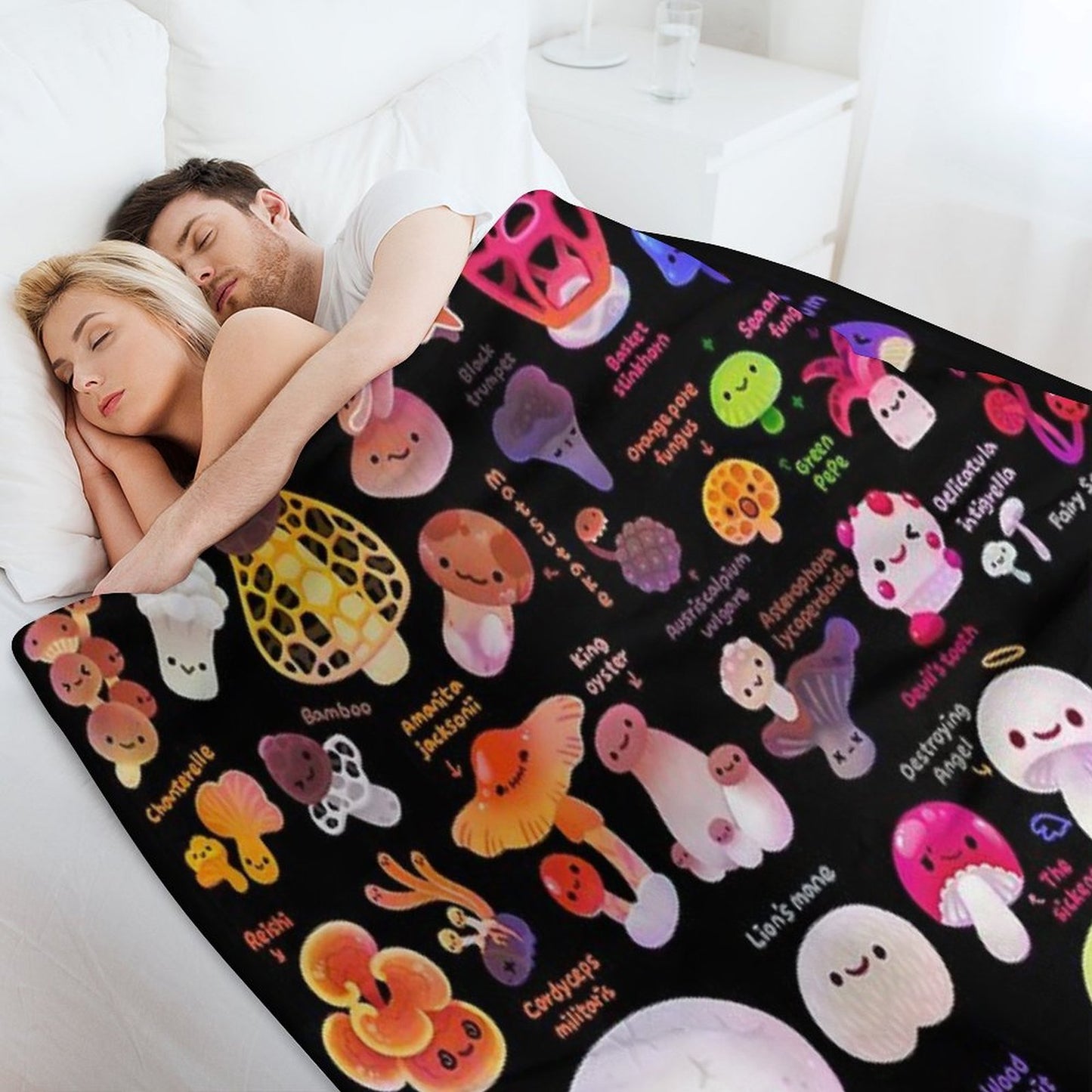 Mushroom - Name Throw Blanket