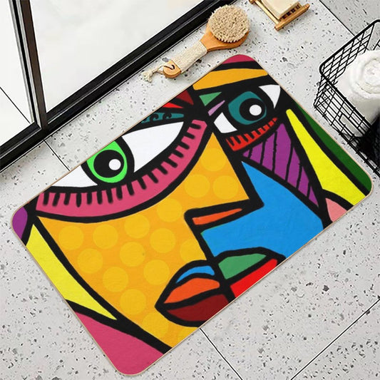 Funky Abstract Face Bath Mat