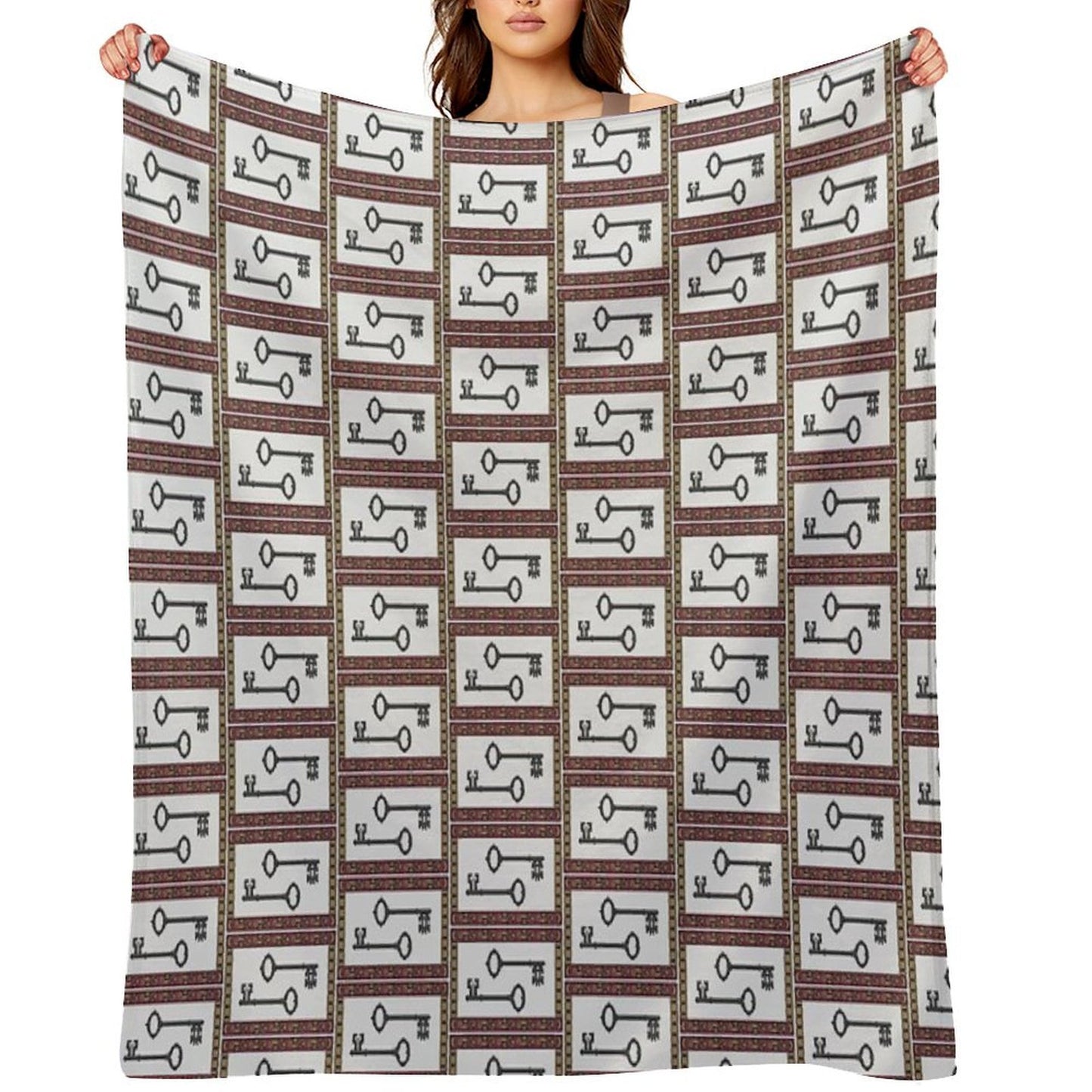 Pair of Keys (cross Stitch Style) Throw Blanket