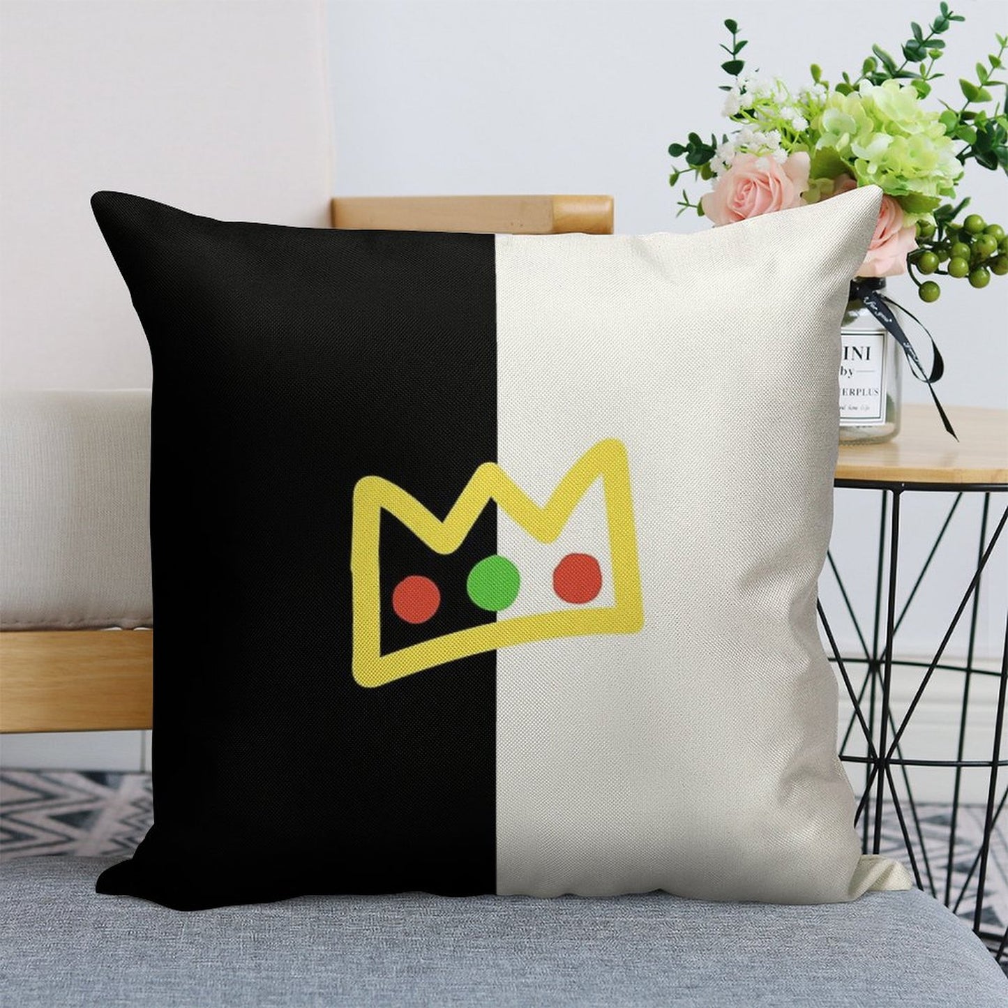 Ranboo Crown Half (long Version) Linen Throw Pillow Cover