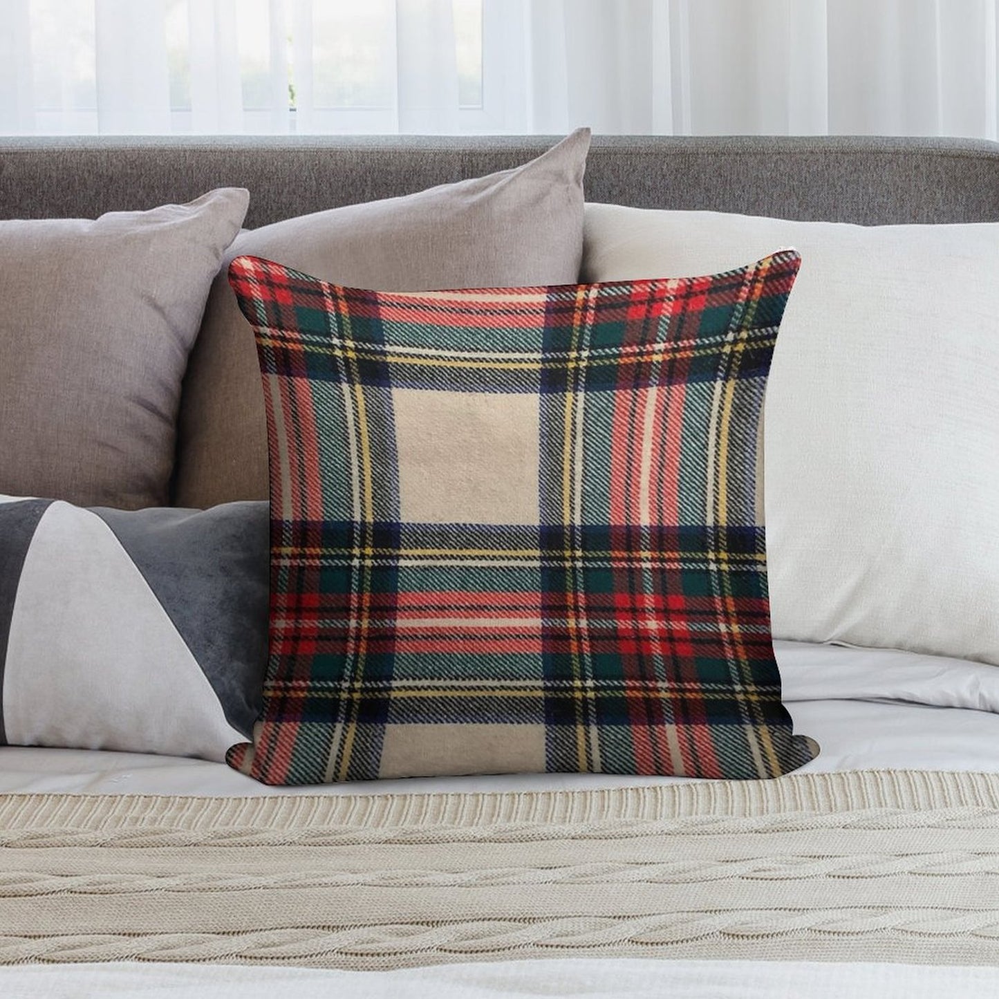 Stewart Dress Tartan - Pattern Soft Ultra-Soft Texture Throw Pillow
