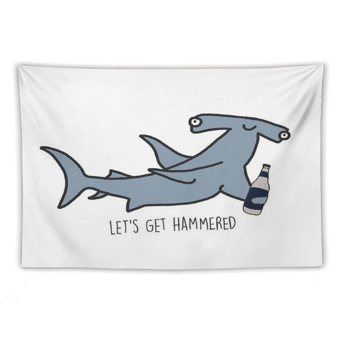 Lets Get Hammered Hammerhead Shark Tapestry
