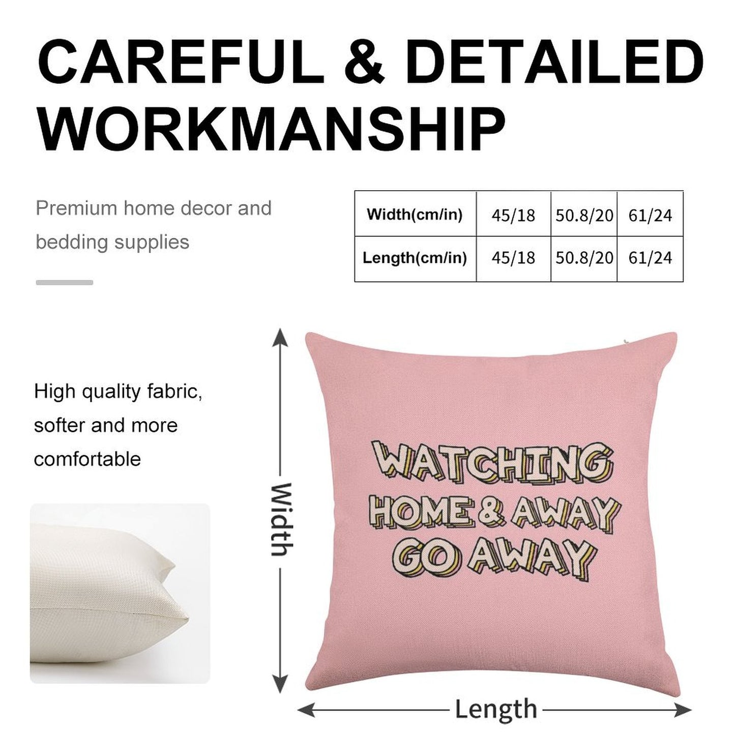 Watching Home & Away Go Away Linen Throw Pillow Cover