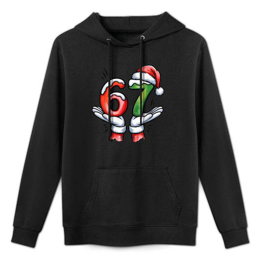67 Meme Santa Claus Hand Funny Six Seven Christmas Boy Girl Adjustable Hood Hoodie