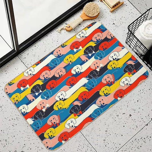 COLORED CUTE DOGS PATTERN 2 Odorless Bath Mat
