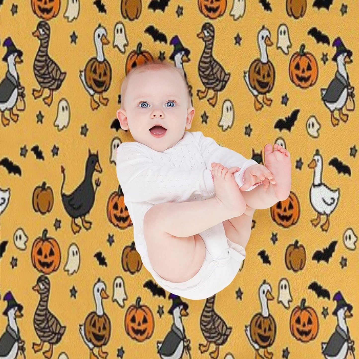 Silly Halloween Geese Throw Blanket
