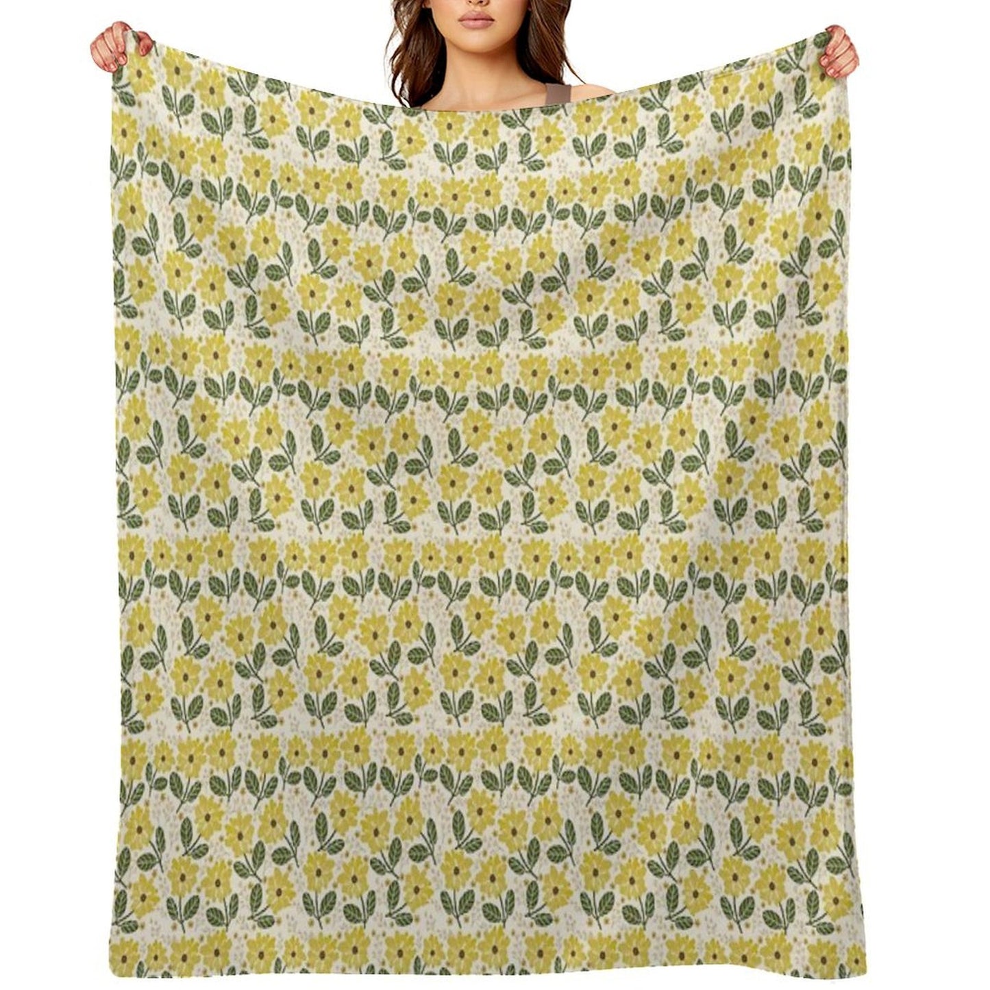Golden Bloom Throw Blanket