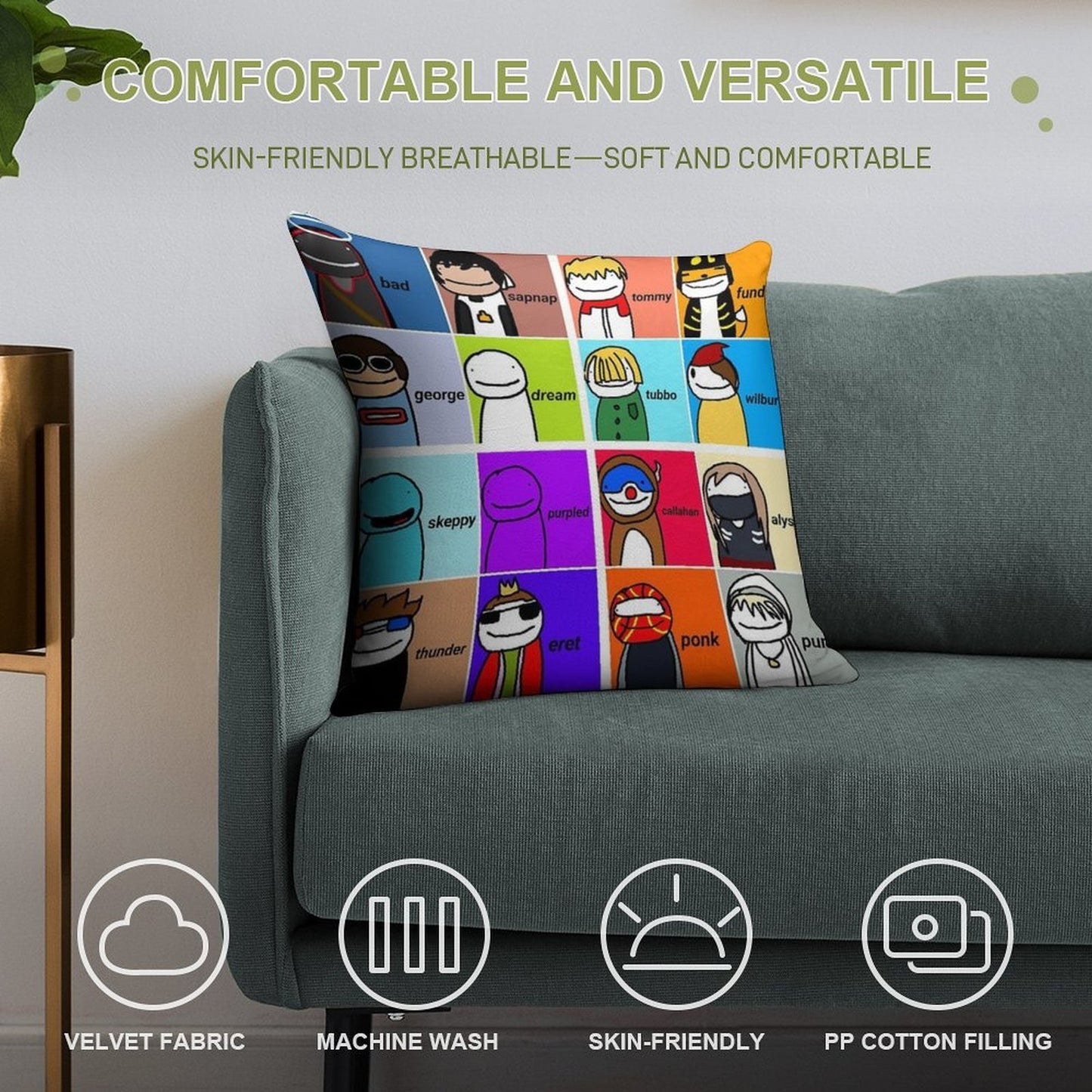 Dream Smp Soft Shrink-Resistant Throw Pillow