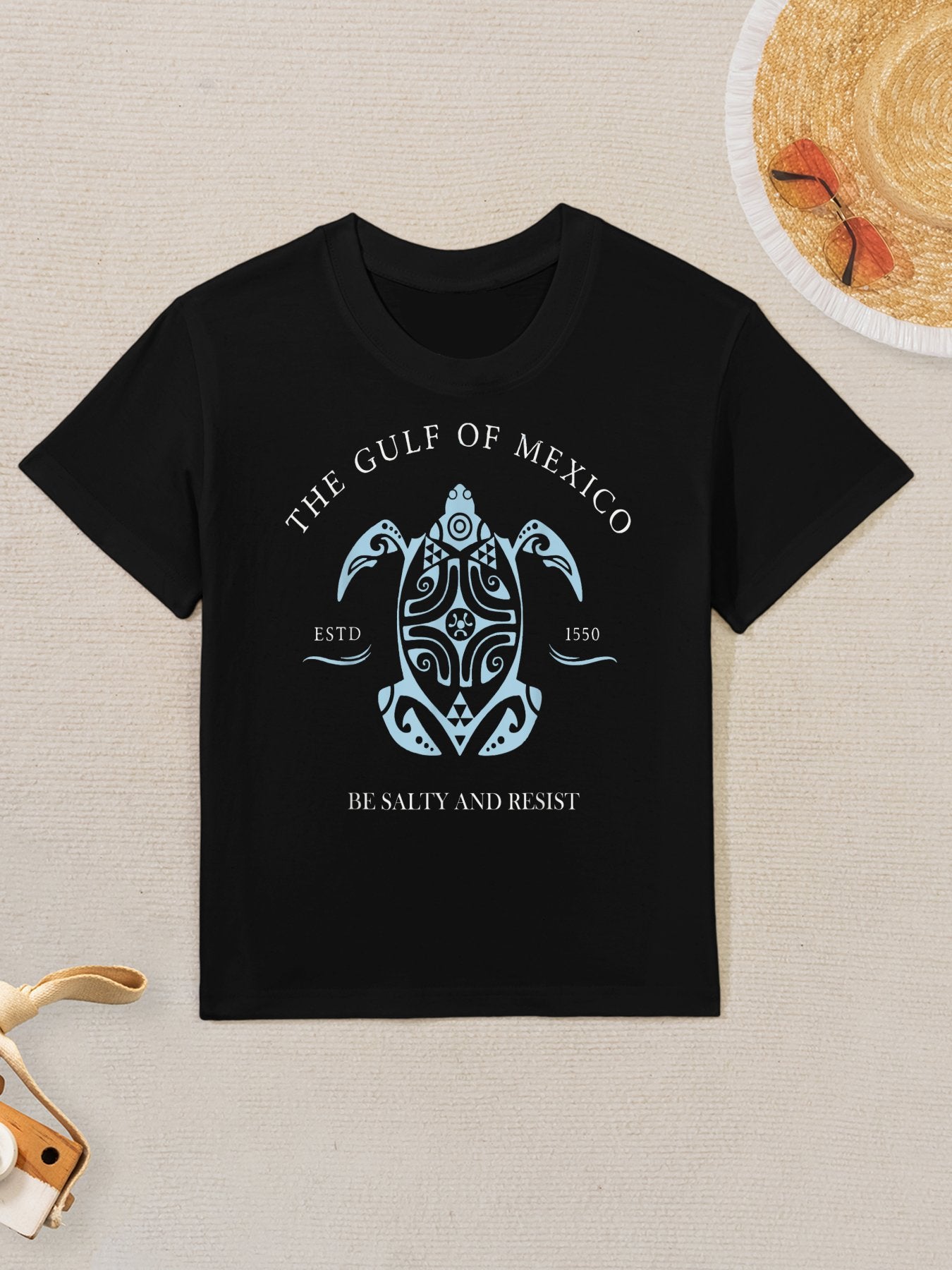 Gulf of Mexico Turtle BE SALTY AND RESIST Kids T-Shirt