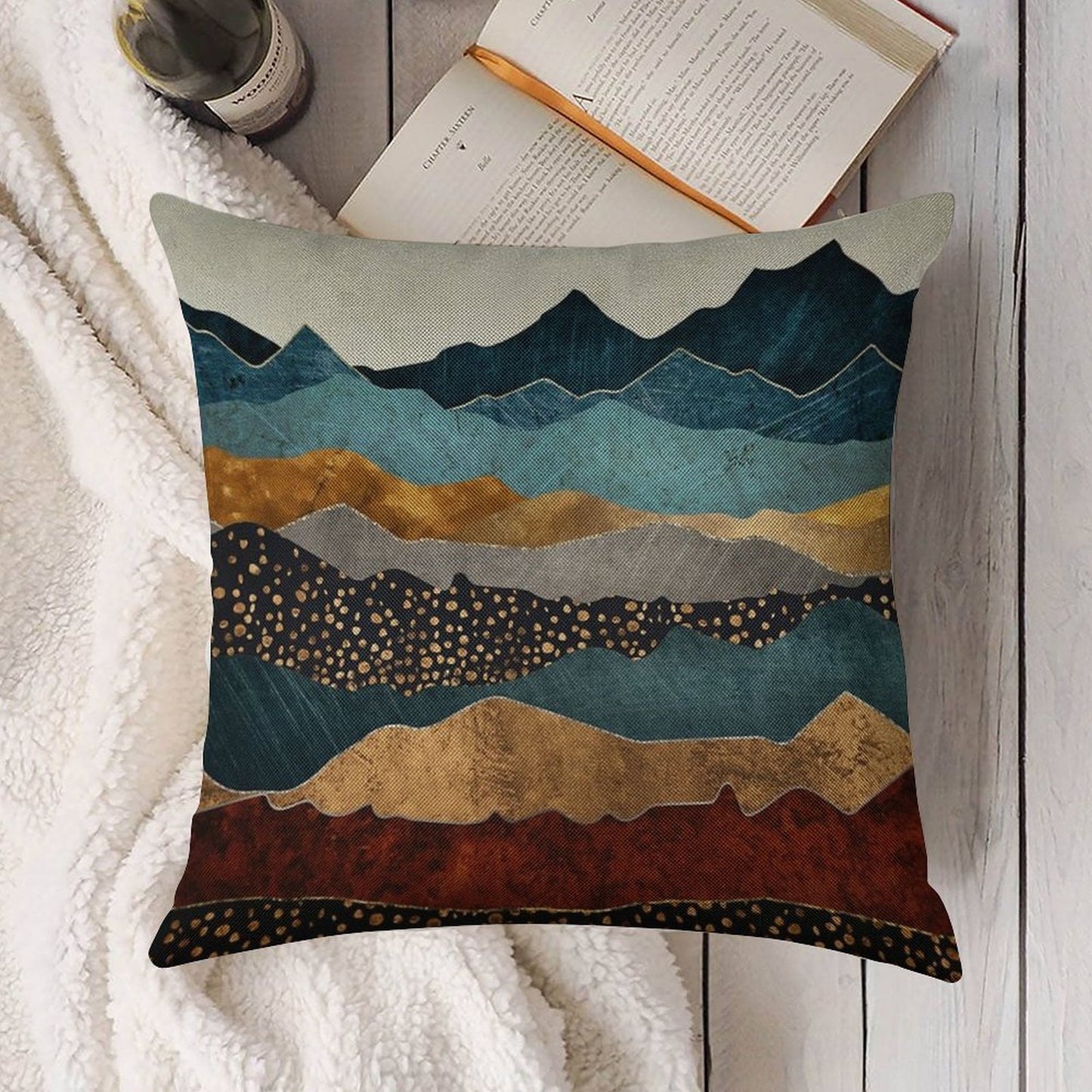 Amber Dusk Linen Throw Pillow Cover