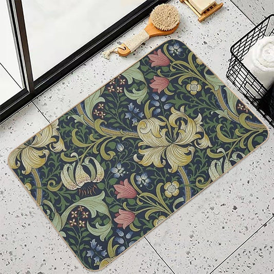 William Morris Golden Lily Pattern Bath Mat