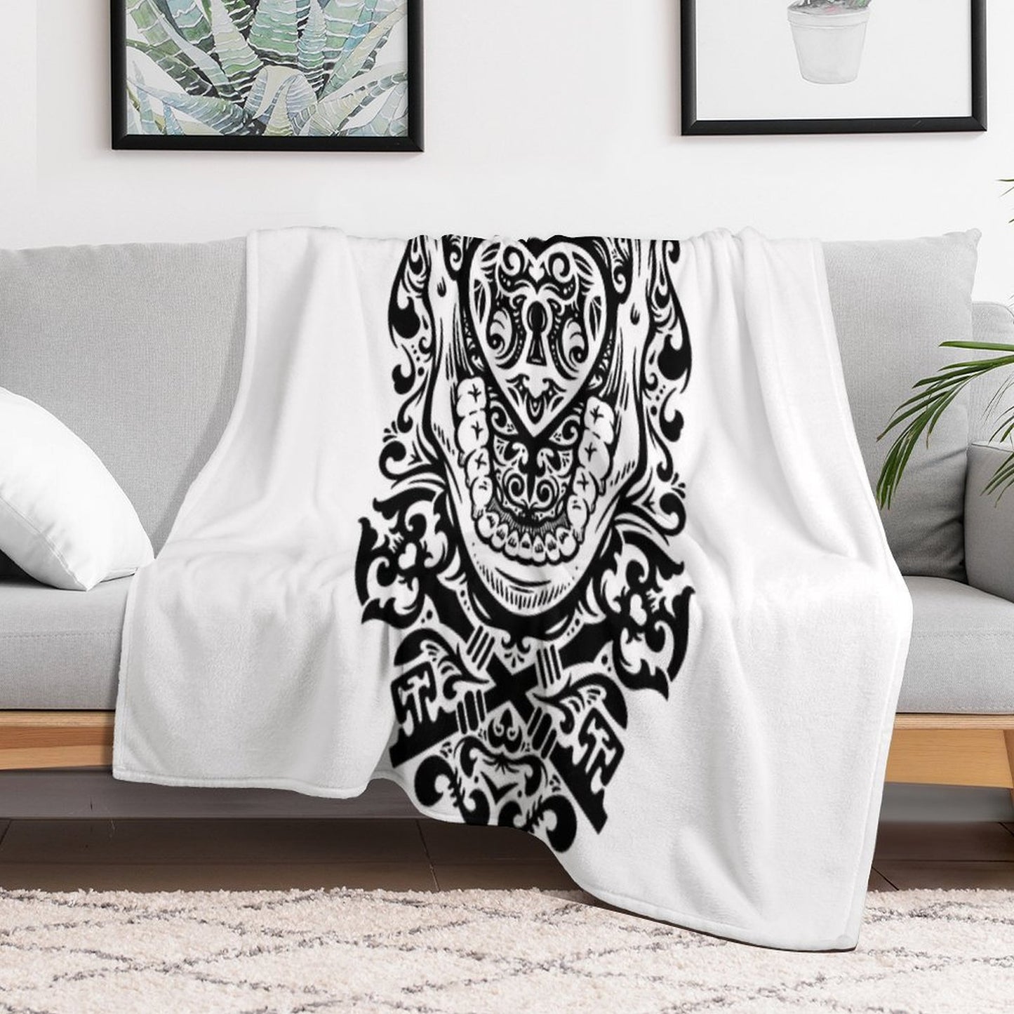 The Key to My Teeth Throw Blanket