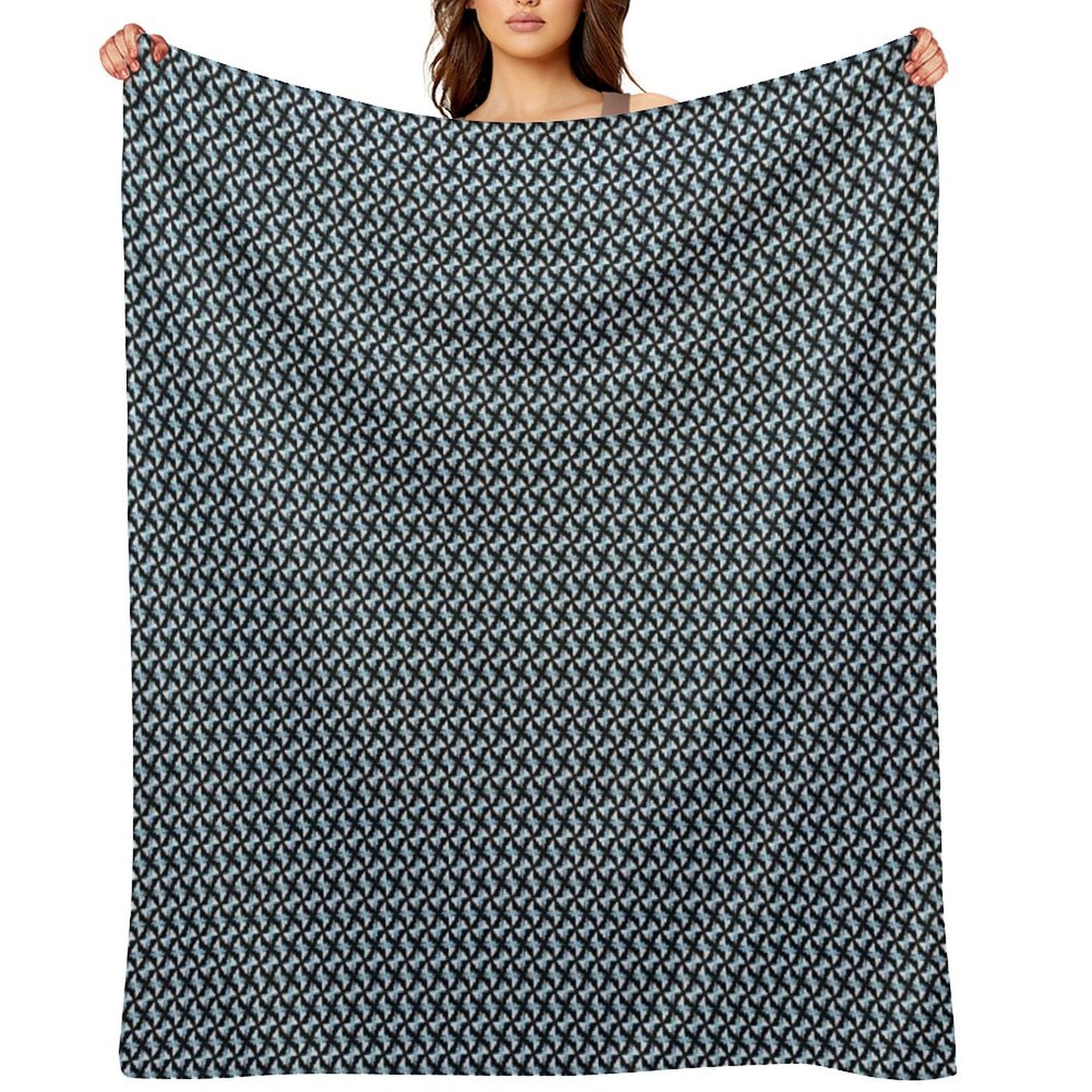 Big City Mixed Blue Signal Throw Blanket