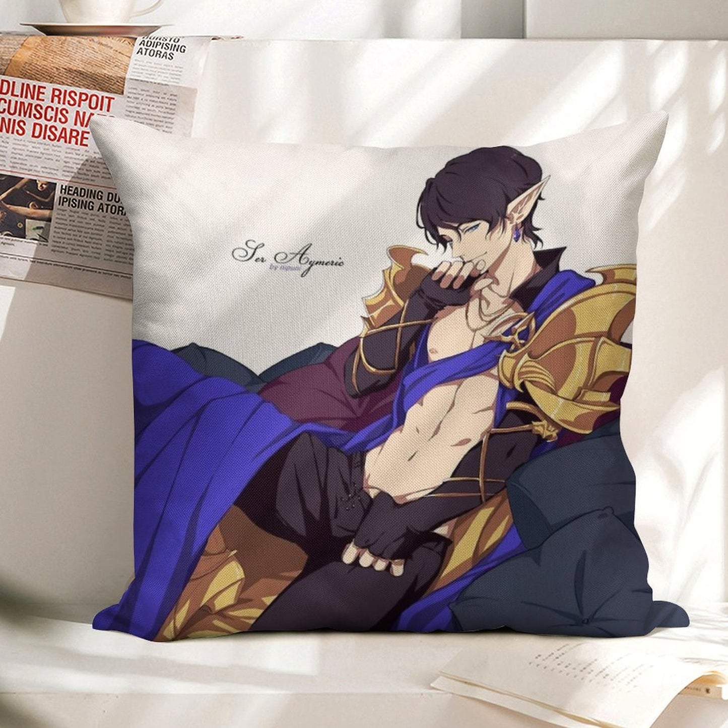 Ser Aymeric Linen Throw Pillow Cover