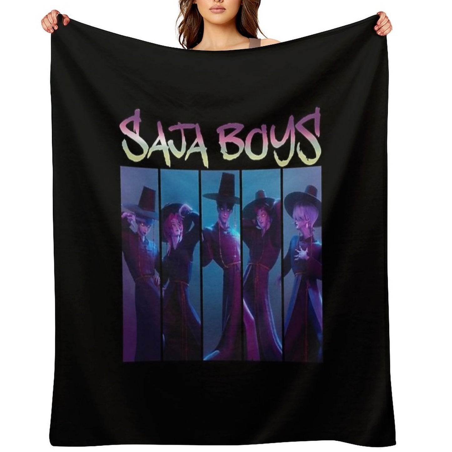 Demon Hunters Kpop Saja Boys Anime Throw Blanket