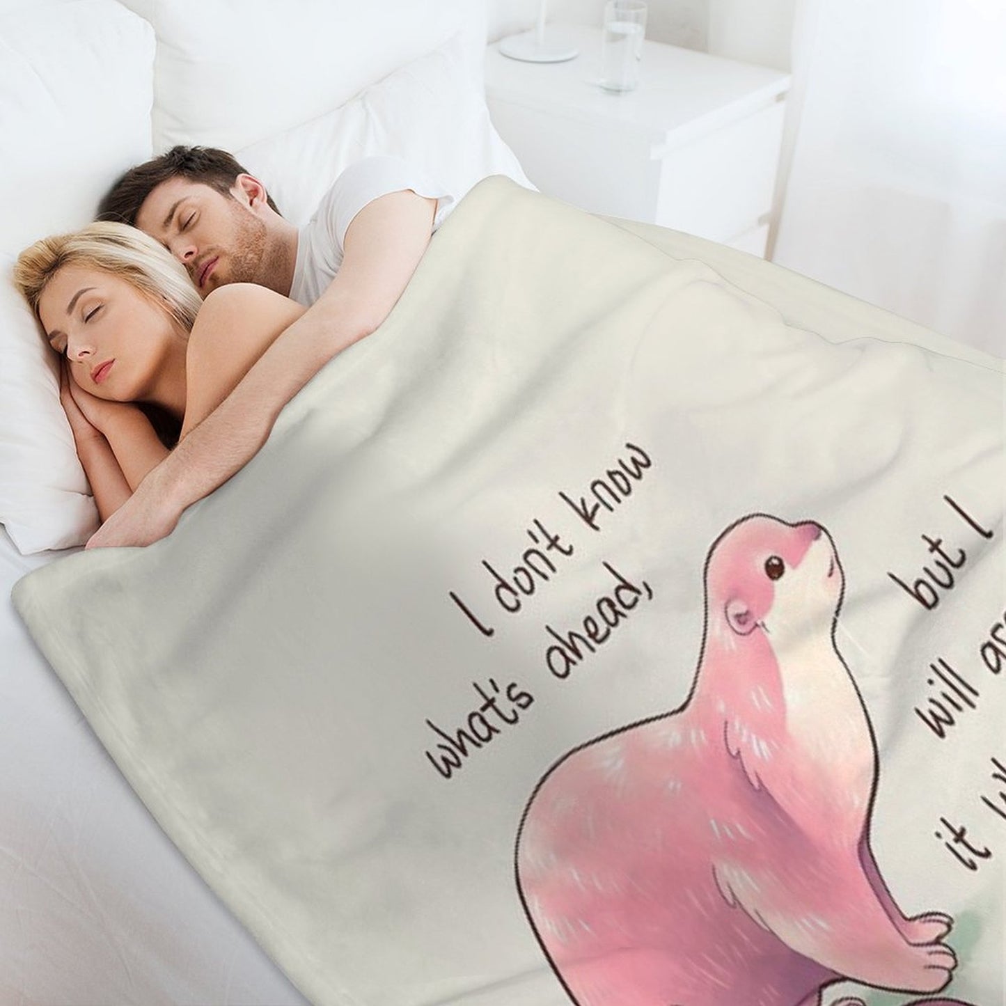 I Don't Know What's Ahead Otter Throw Blanket
