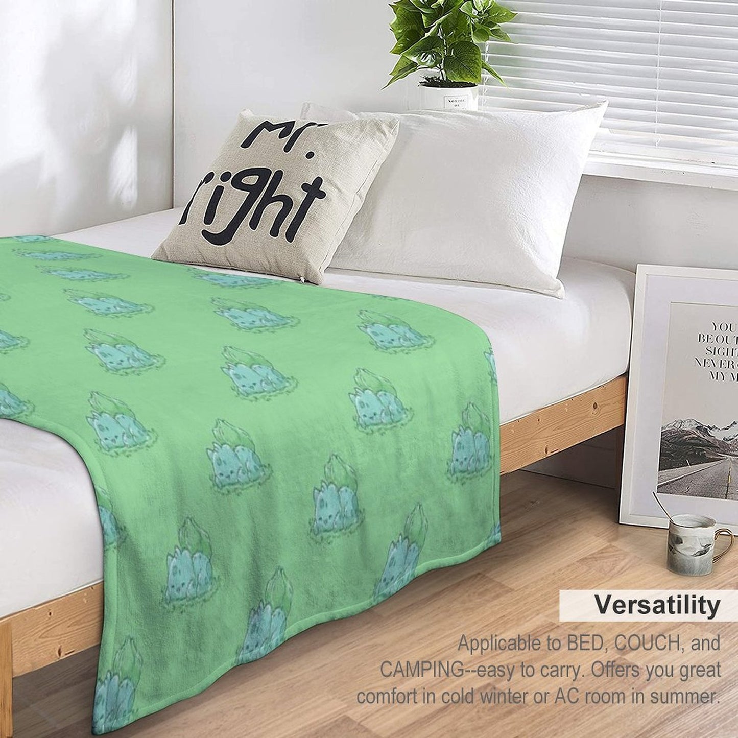 Poke Starters Kanto Bulba Throw Blanket
