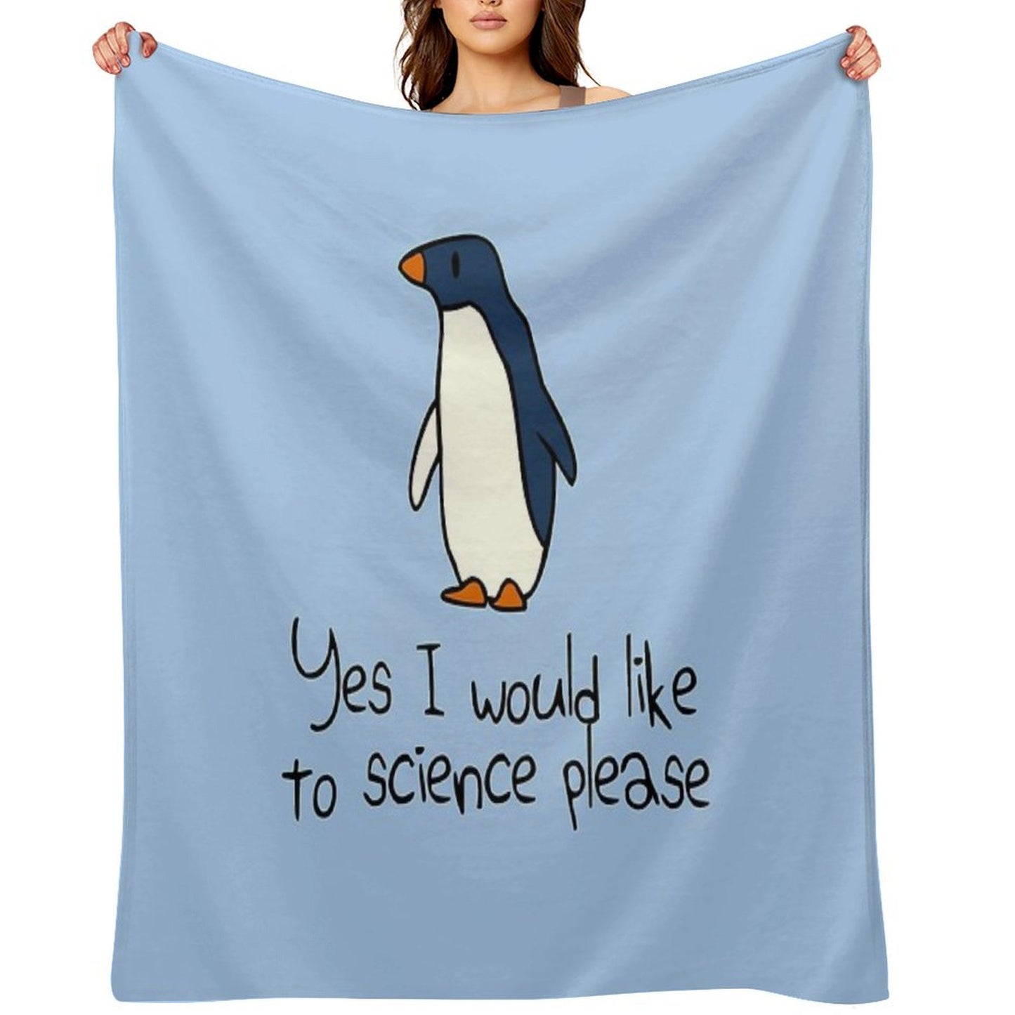 Yes I Would Like To Science Please Penguin Throw Blanket