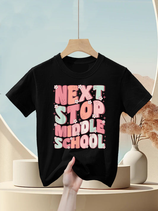 Next Stop Middle School Groovy Elementary School Graduation Kids T-Shirt