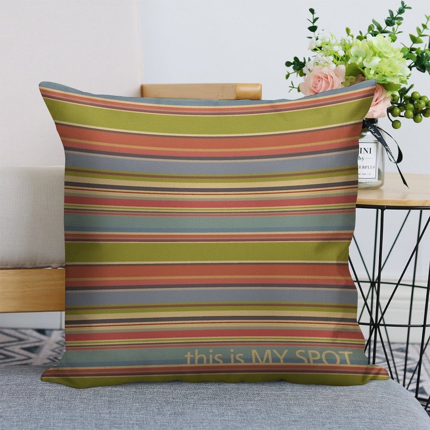 This Is My Spot Linen Throw Pillow Cover