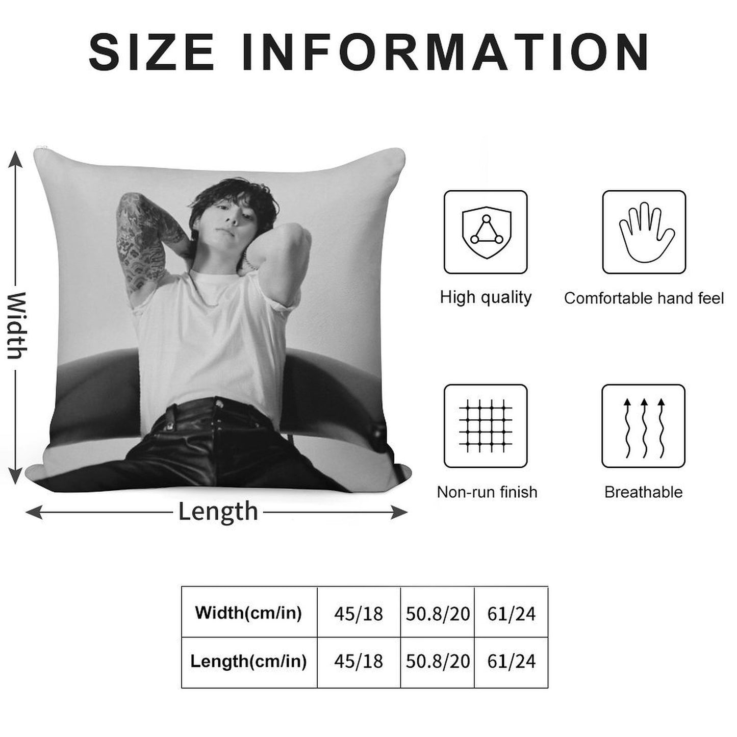 Jungkook- Seven Photoshoot Soft Washable Throw Pillow