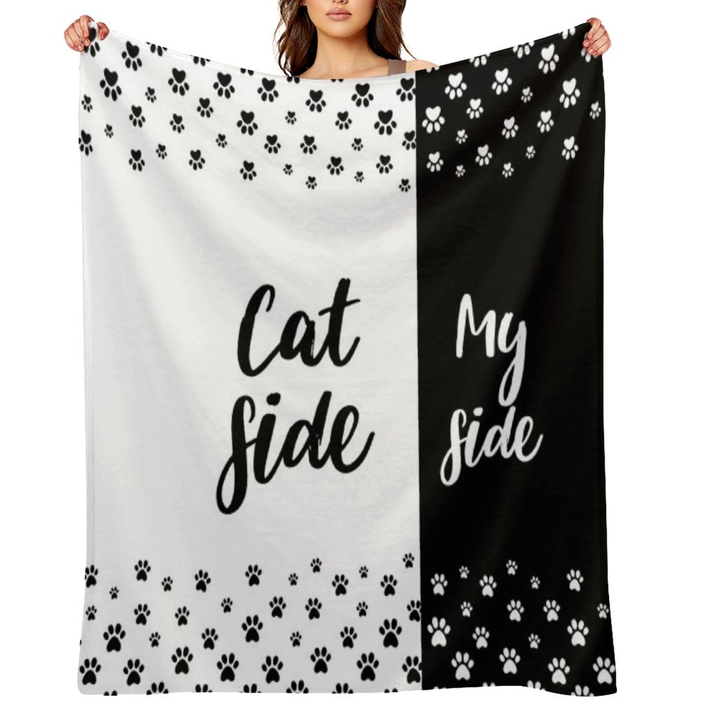 Cat Side My Side Funny Cat Owner Bedding Throw Blanket