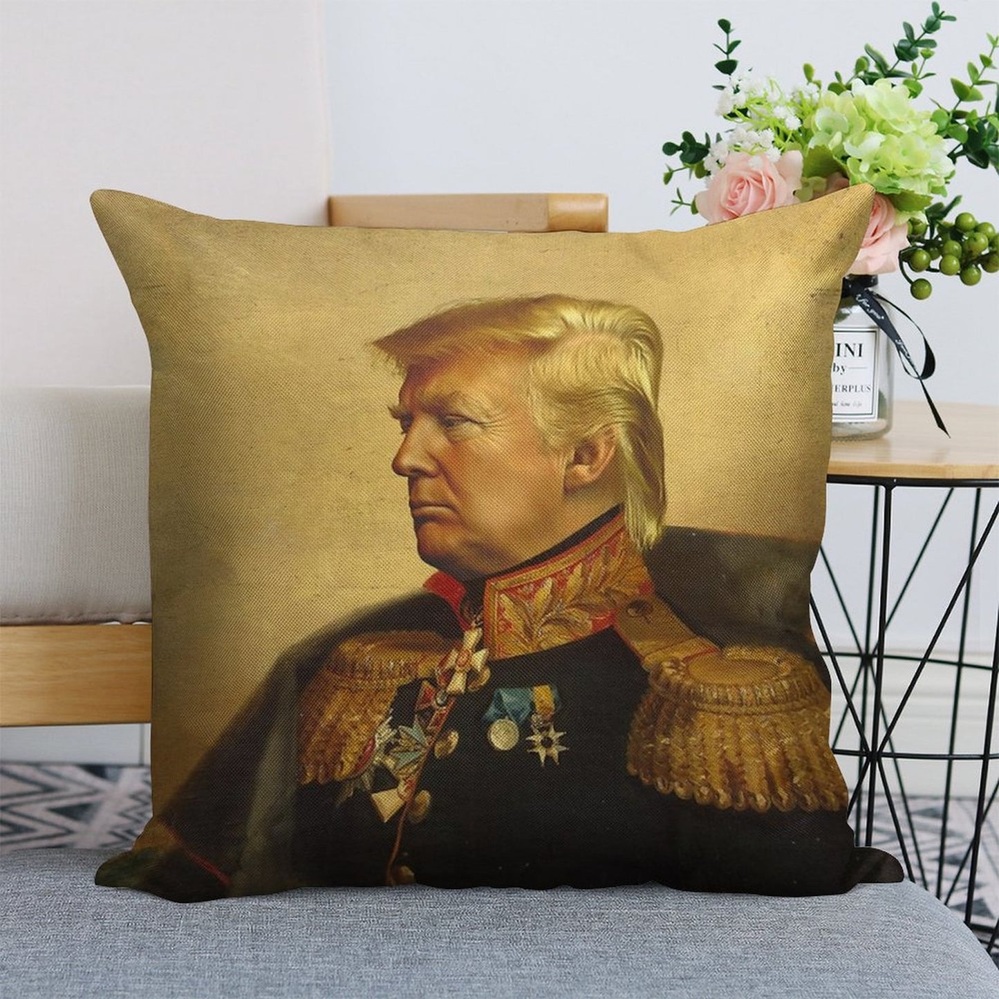 Donald Trump - Replaceface Linen Throw Pillow Cover
