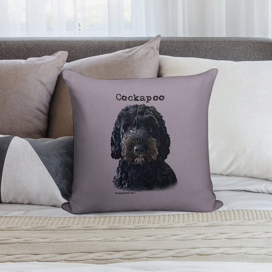 Black Cockapoo Dog Soft Durable Construction Throw Pillow