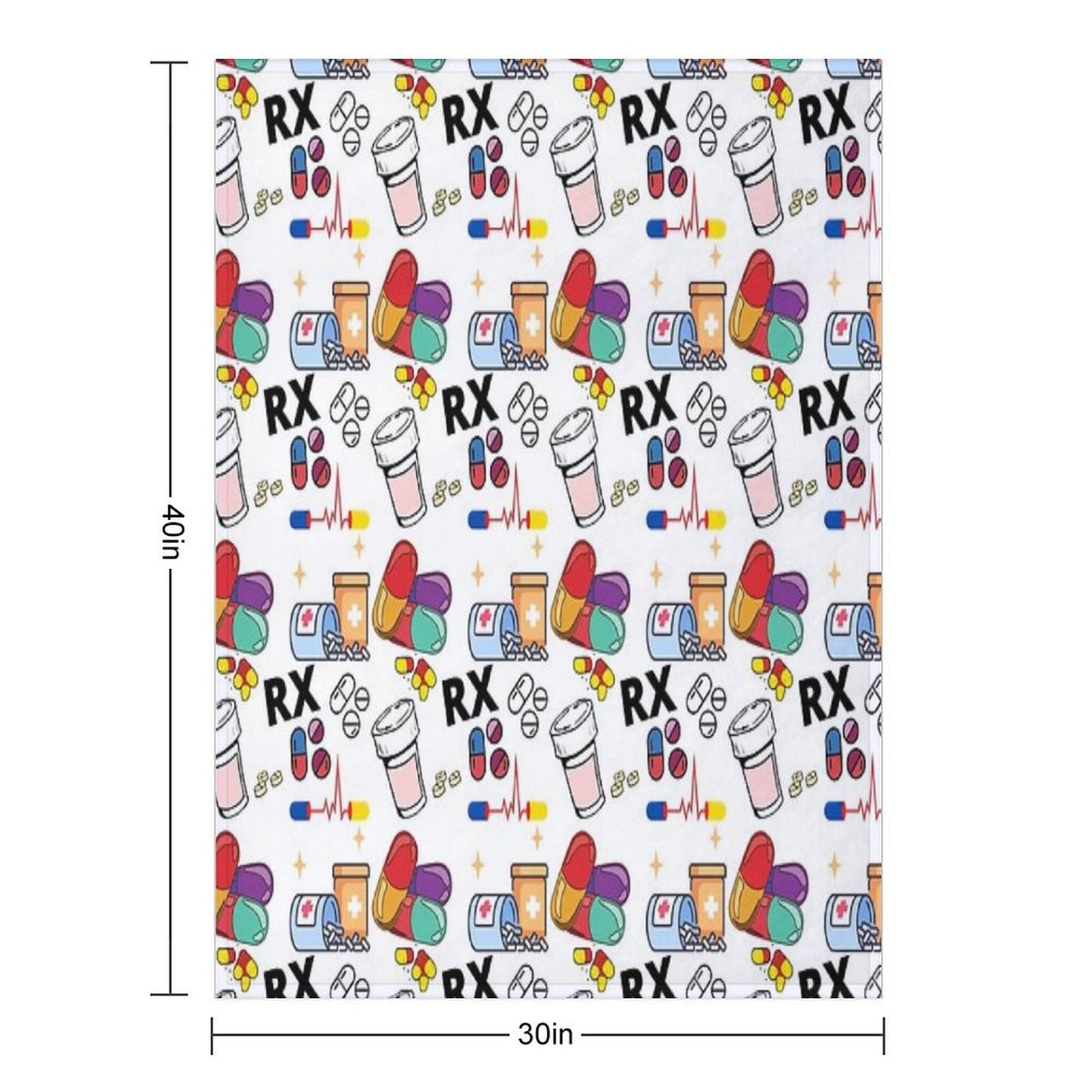 Pharmacy Pattern Pills RX Throw Blanket
