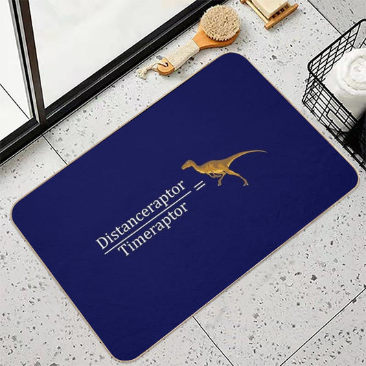 Velociraptor Math - Funny Dinosaur Velocity Formula Bath Mat