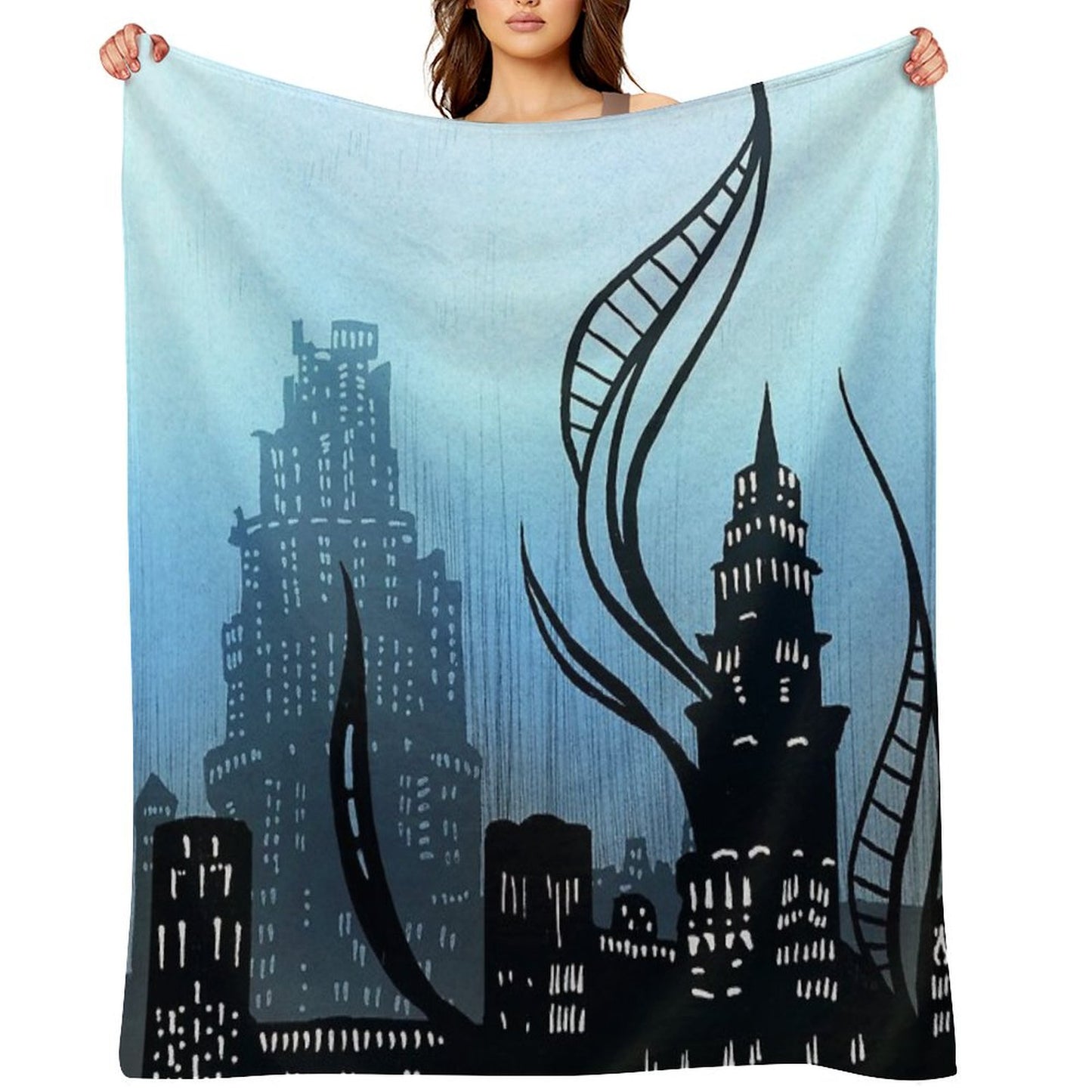 Amaurot - Inktober Throw Blanket