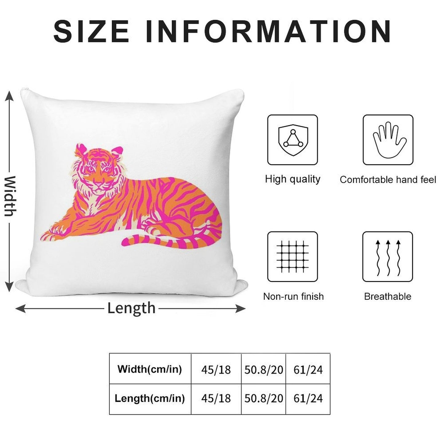Pink And Orange Tiger Soft Style Accent Throw Pillow