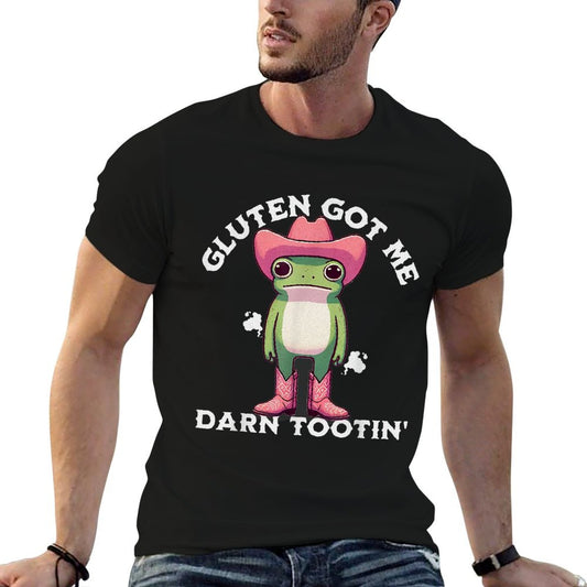 Funny Frog Meme Gluten Got Me Darn Tootin' Gluten Free Diet T-Shirt