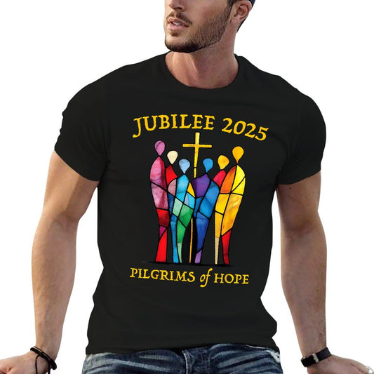 Catholic Jubilee 2025 Stained Glass Pilgrims Of Hope T-Shirt