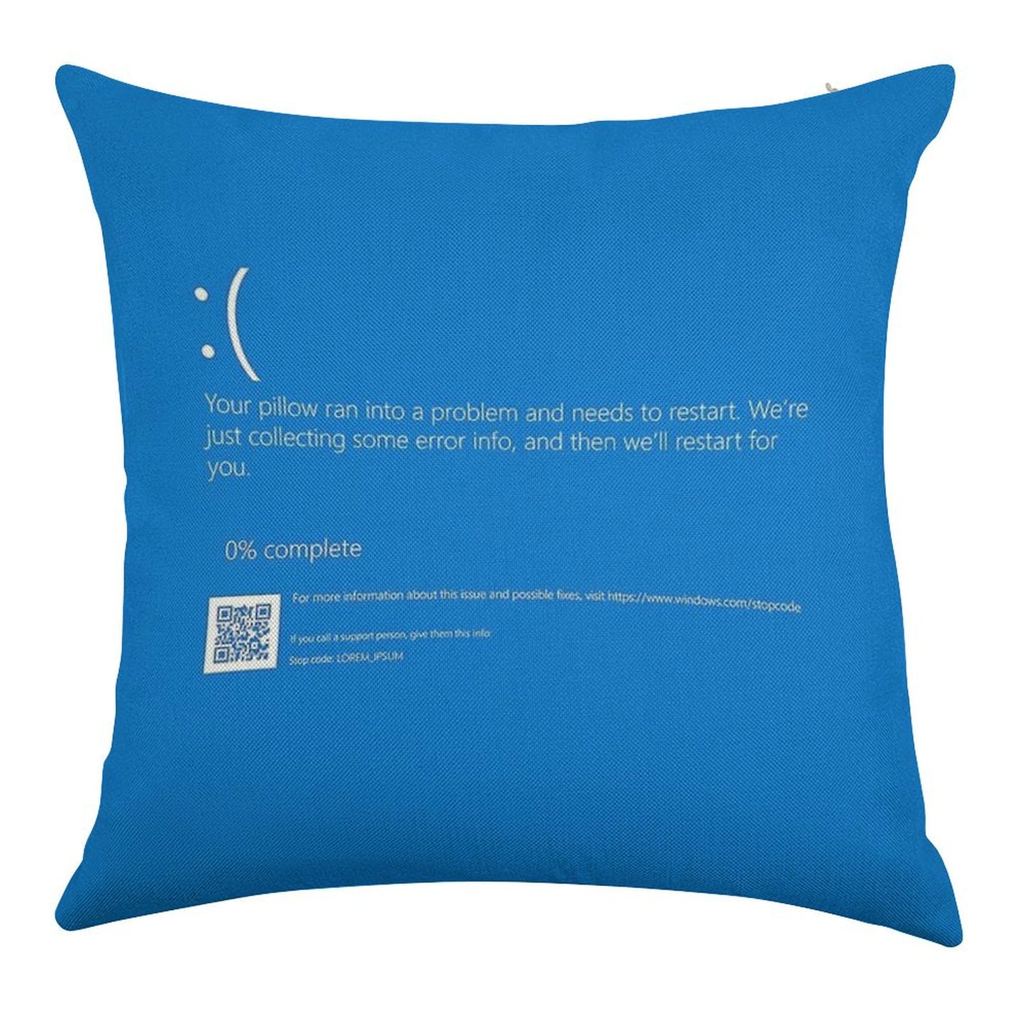 Windows BSOD (Blue Screen of Death) Linen Throw Pillow Cover