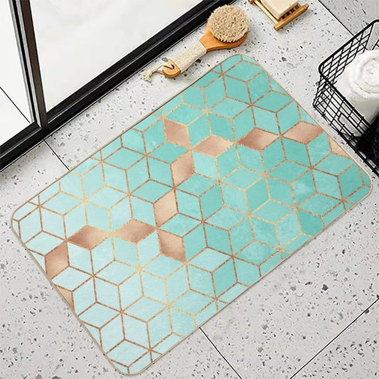 Soft Gradient Aquamarine Bath Mat