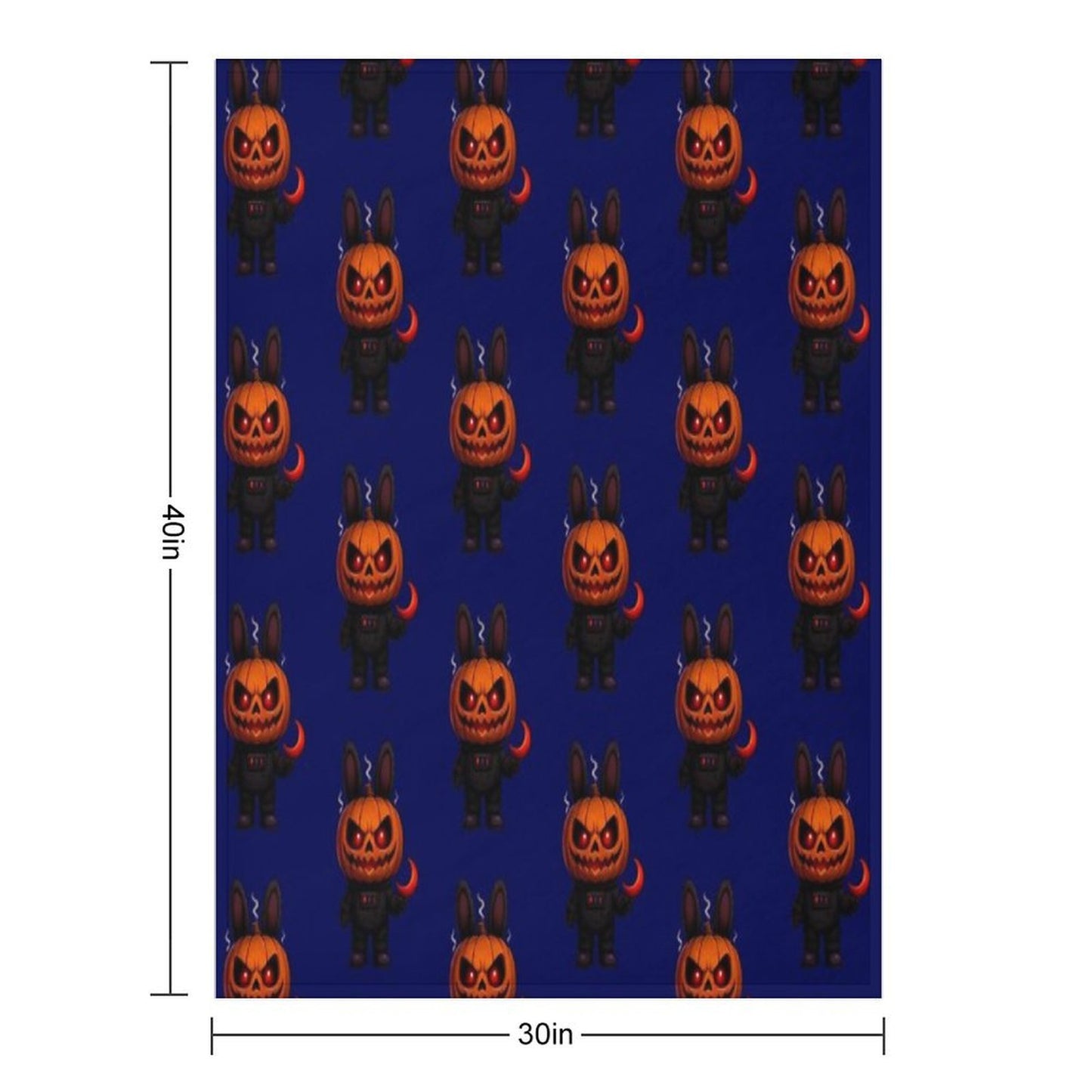 Halloween Pumpkin Monster Creepy Cute Art Throw Blanket