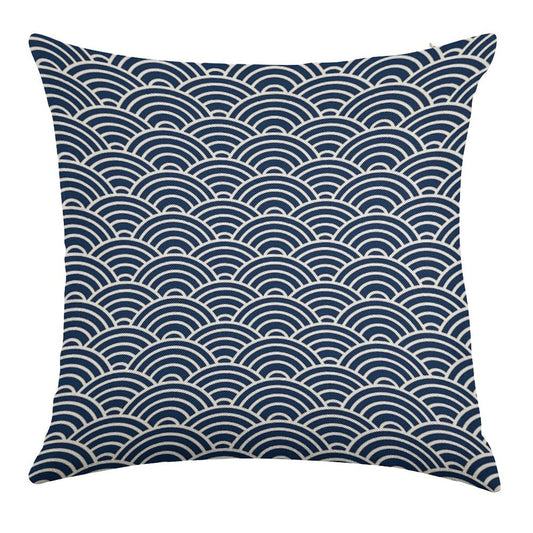 Seigaiha  Japanese Collection Linen Throw Pillow Cover