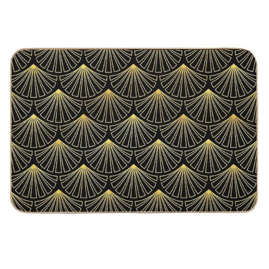 (Faux) Singapore Art Deco Motif Pattern  Non-Slip Bath Mat