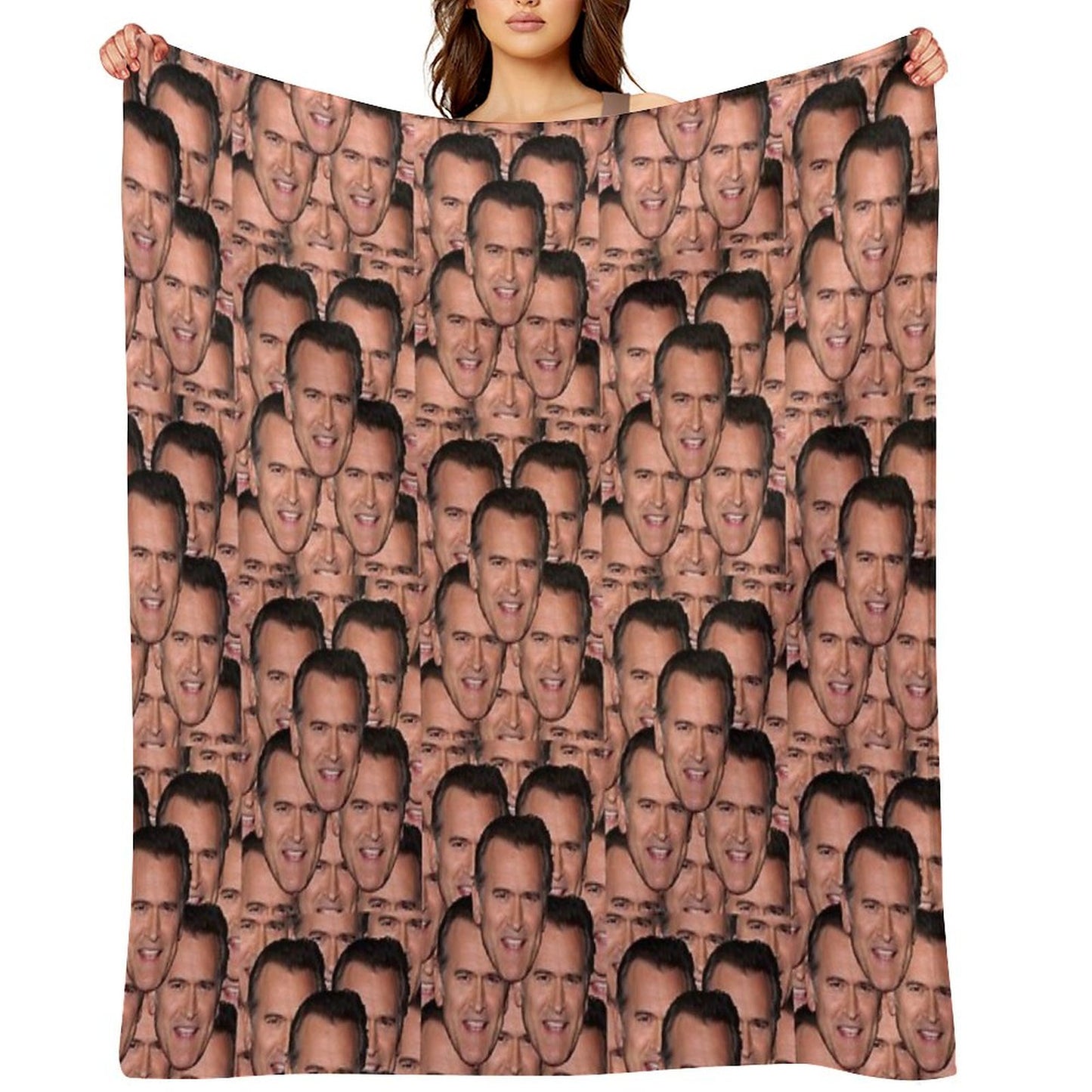 Bruce Campbell Evil Dead Head Shot Throw Blanket