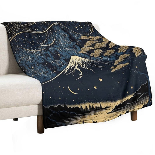 Starry Nightscape, Majestic Scenery Throw Blanket