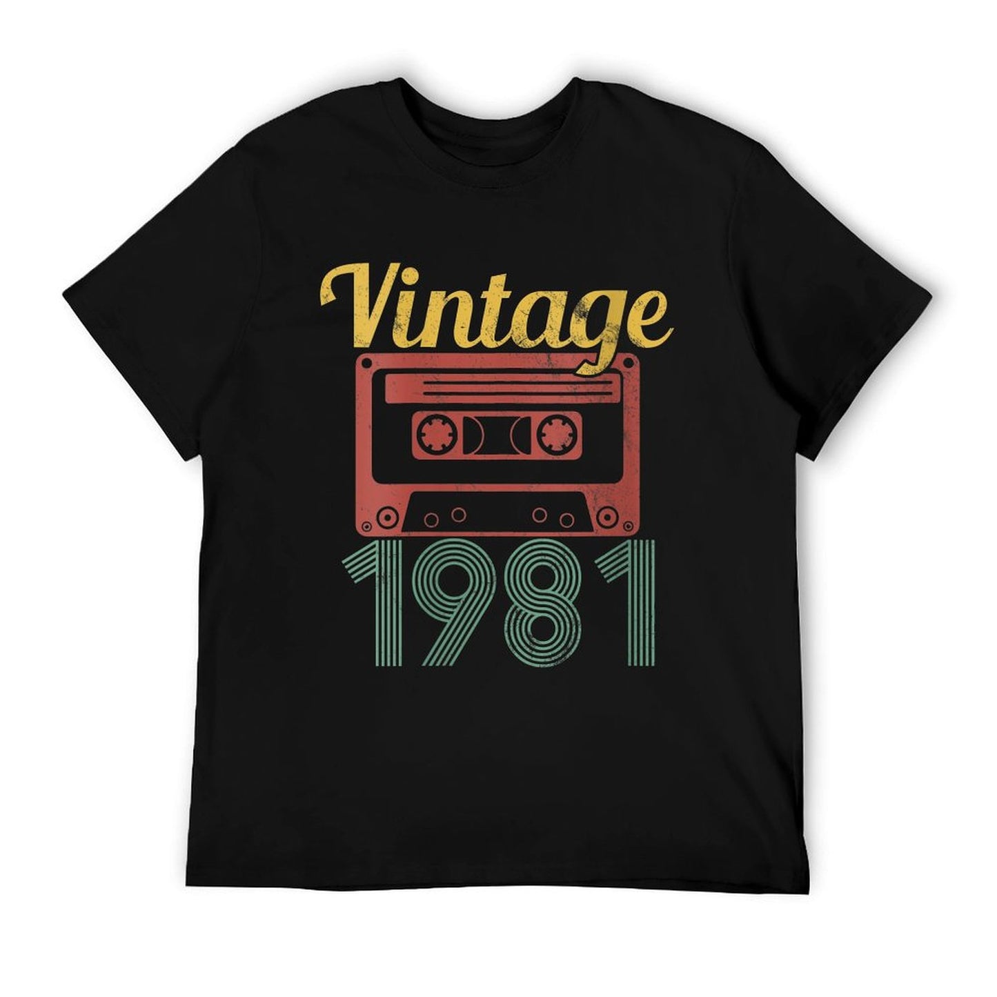 Womens 40th Birthday Gift Retro Cassette 40 Years Vintage 1981 Oversized Silhouette T-Shirt