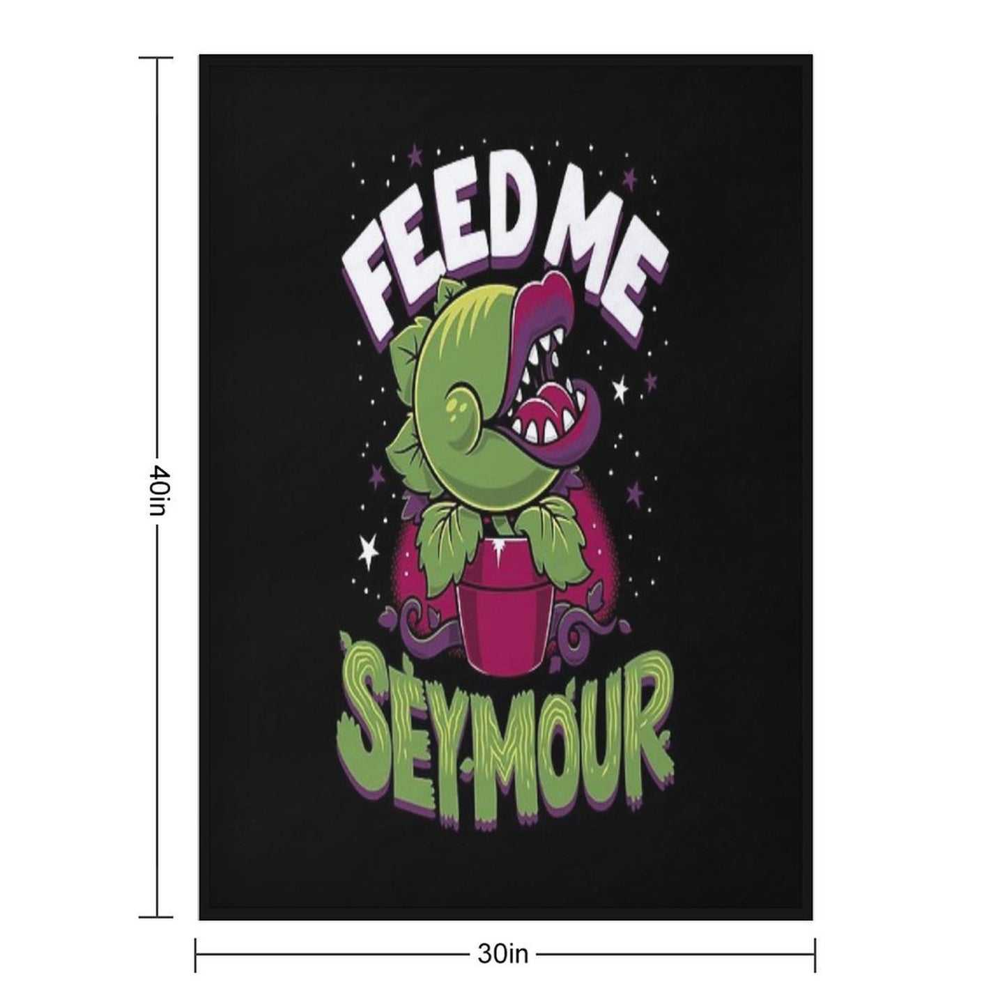 Spooky Horror Feed Me - Creepy Cute Audrey Plant - Horror Musical Throw Blanket