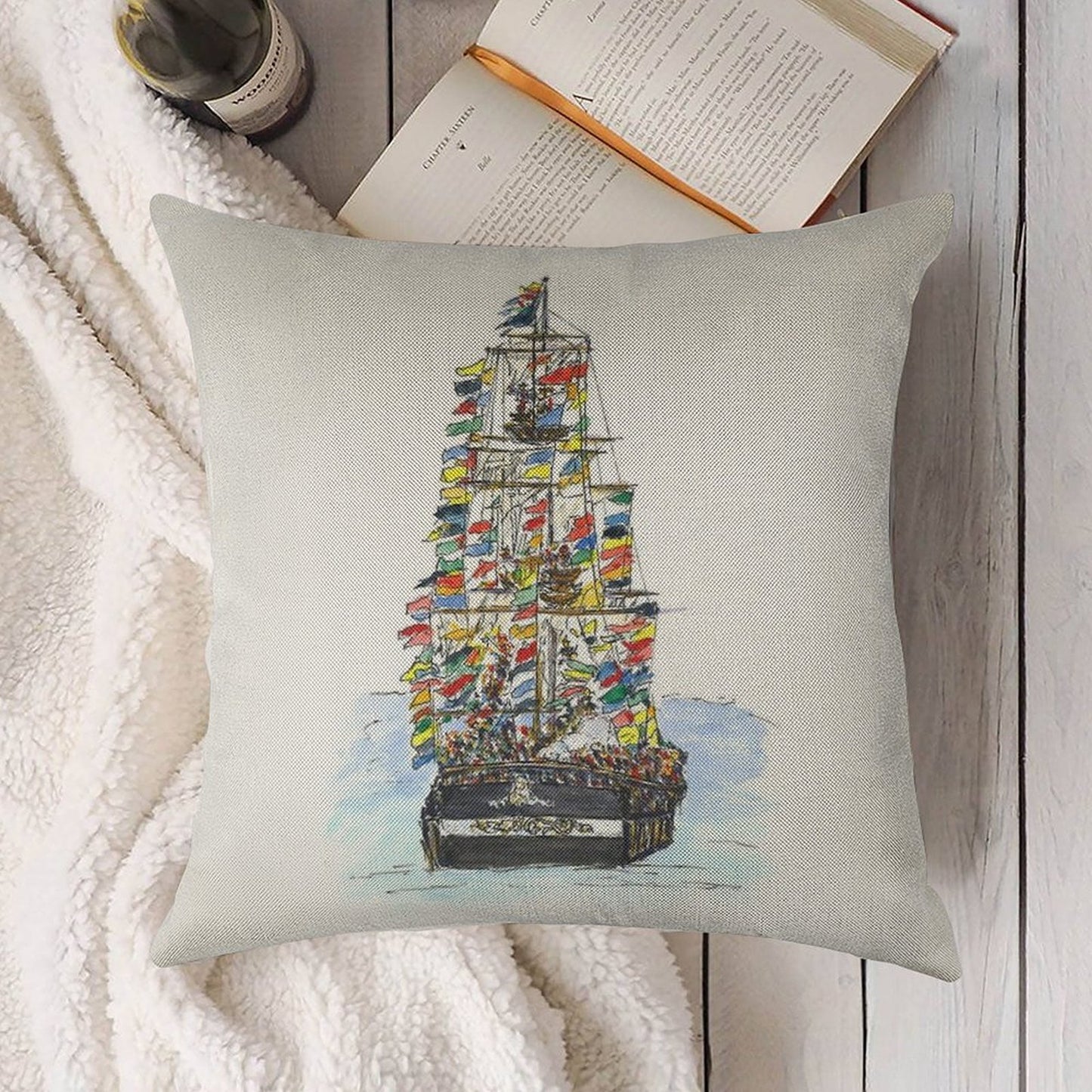 Gasparilla Pirate Festival, Tampa Linen Throw Pillow Cover