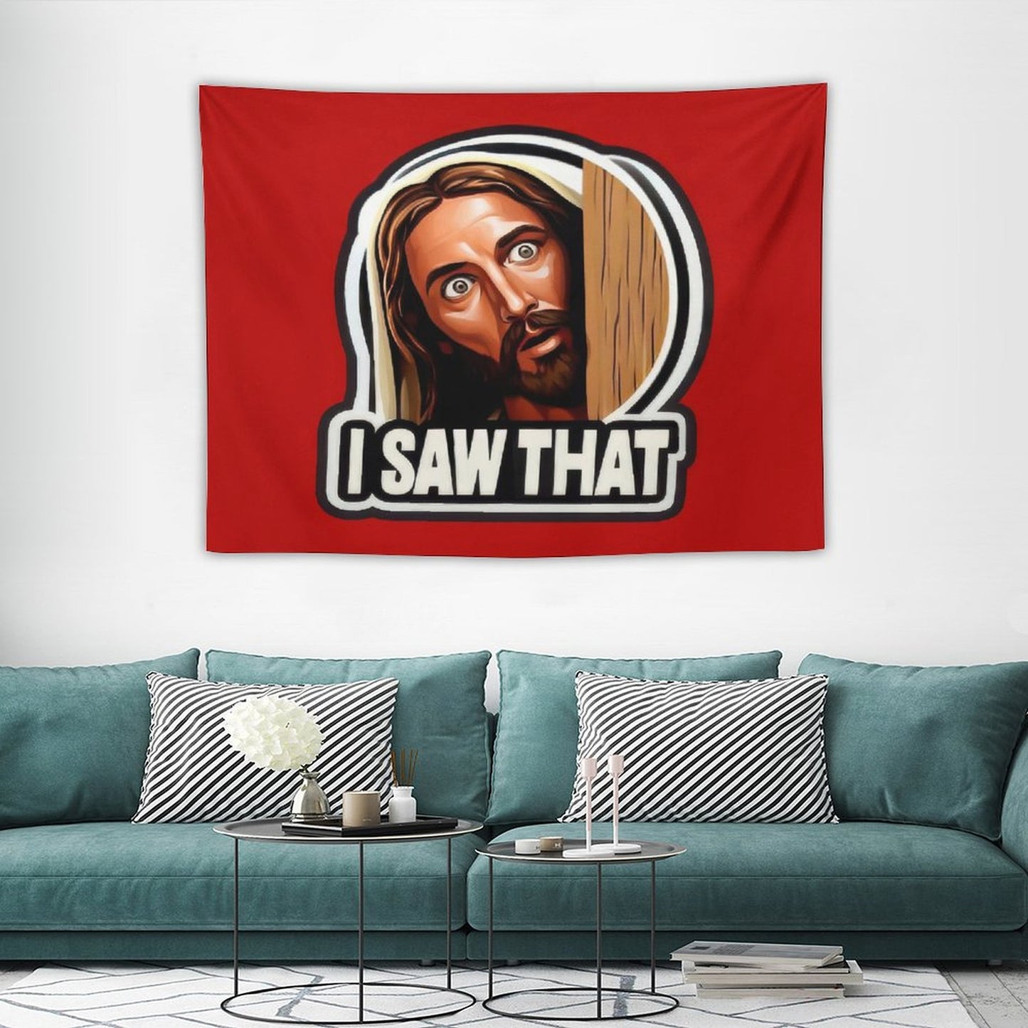 I SAW THAT Pink Tapestry