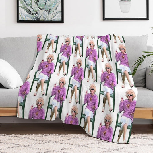 Kath And Kim Kath Having A Smoke Throw Blanket