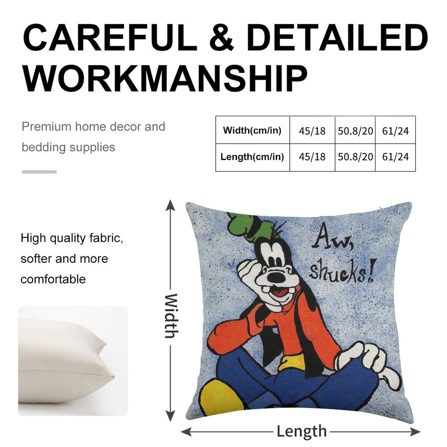 Goofy Painting Linen Throw Pillow Cover
